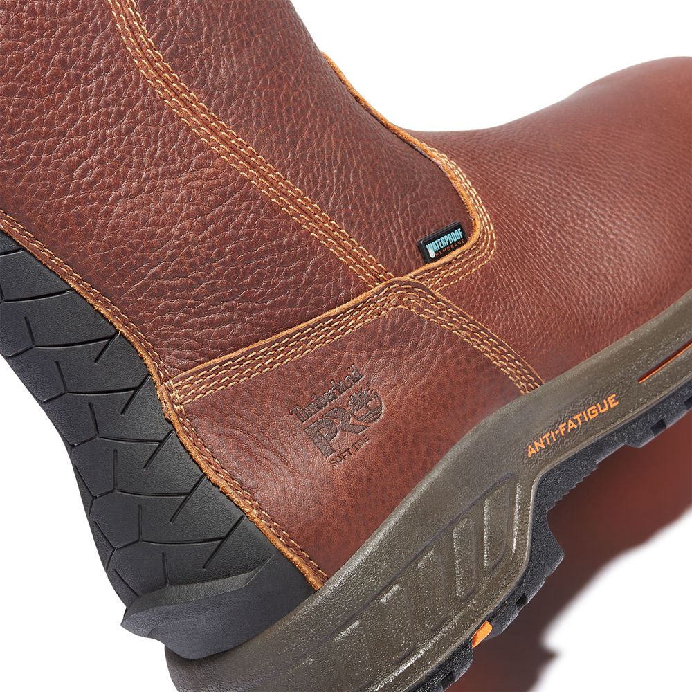 Bocanci De Muncă Timberland Barbati Maro - Pro® Helix Hd Soft Toe Pull-On - Romania - YFCOLS765